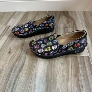 Alegria Shoes Debra Sugar Skulls Women 7-7.5/  EUR 37‎  Loafers Nurse Halloween